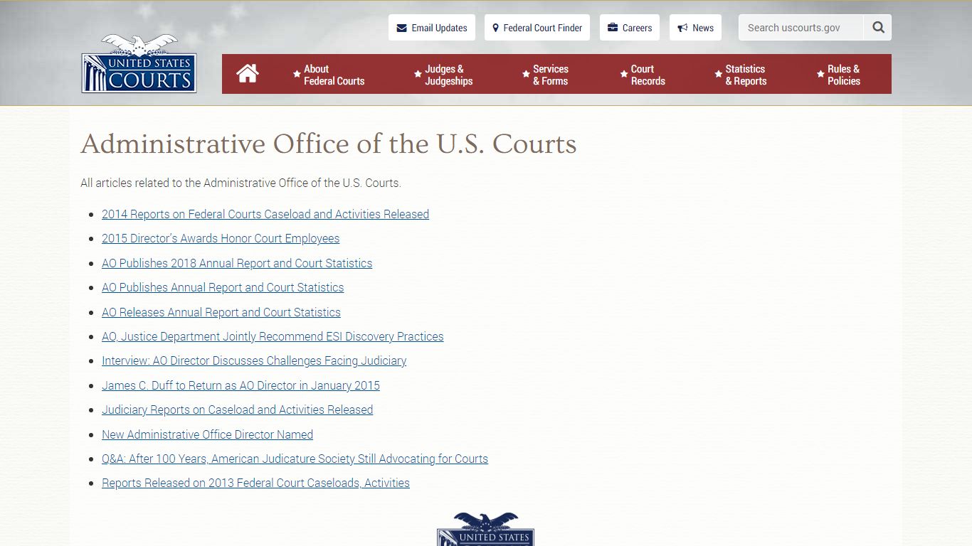 Administrative Office of the U.S. Courts | United States Courts
